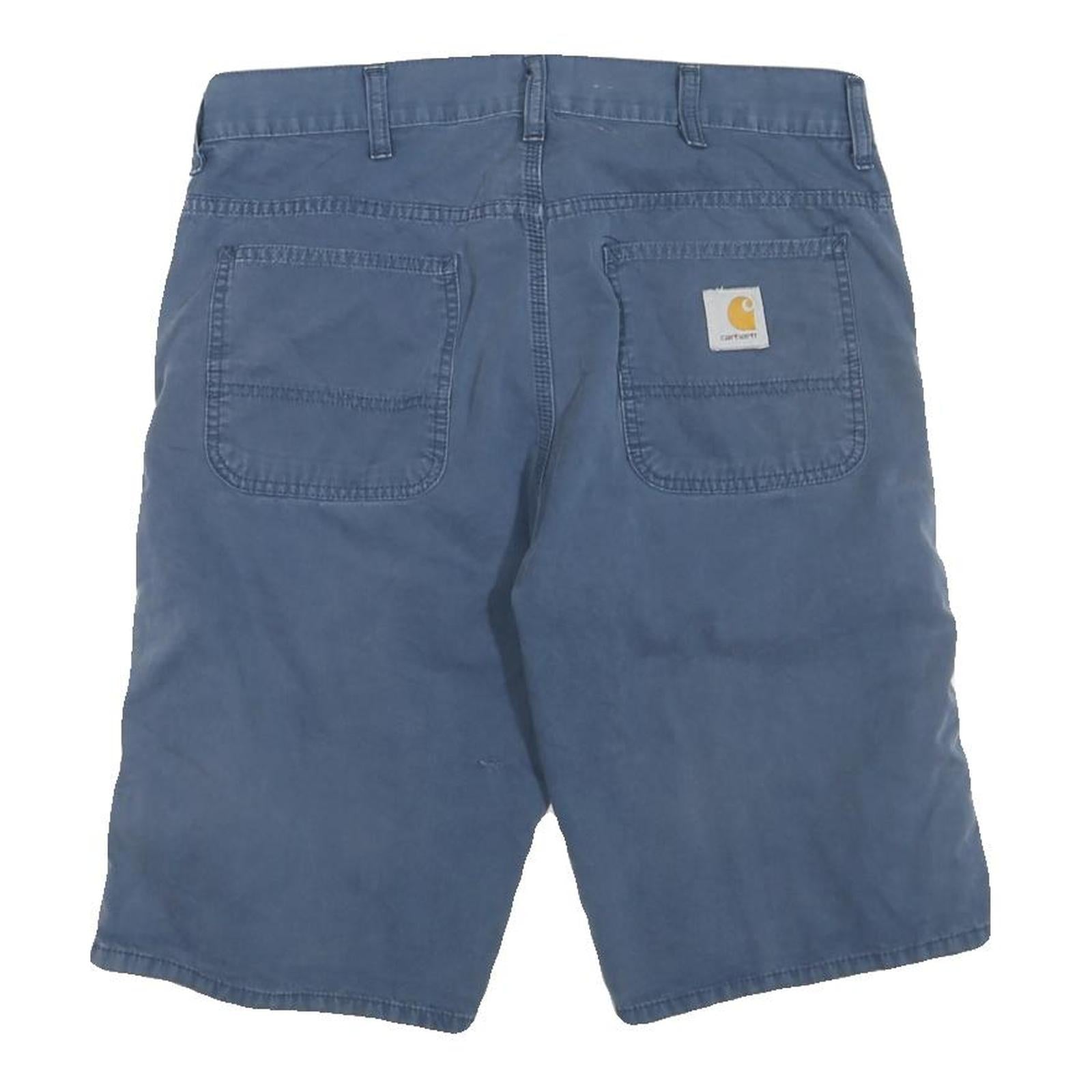 CARHARTT Mens Shorts Blue Casual Plain M W34 Durable Cotton Blend Workwear