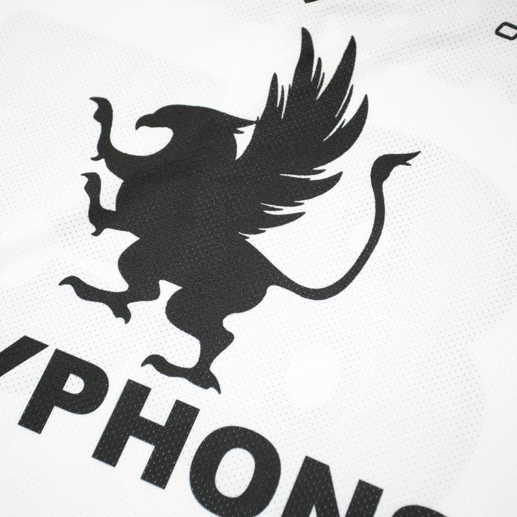 OWAYO Womens White & Purple Gryphons Graphic T-Shirt S Long Sleeve V-Neck Sporty