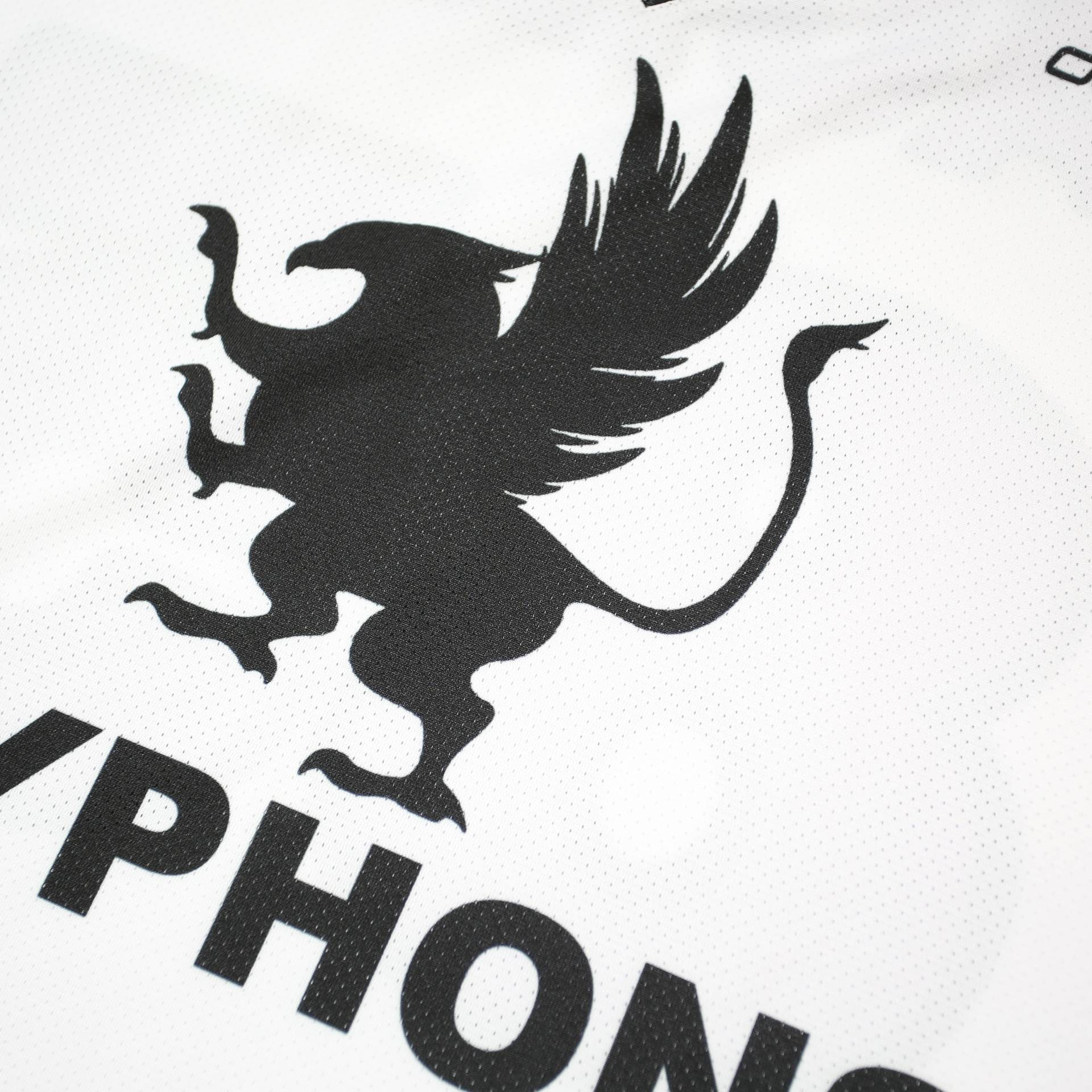 OWAYO Womens White & Purple Gryphons Graphic T-Shirt S Long Sleeve V-Neck Sporty