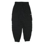 FB SISTER Mens Cotton Blend Black Relaxed Cargo Trousers W26 L26 Drawstring