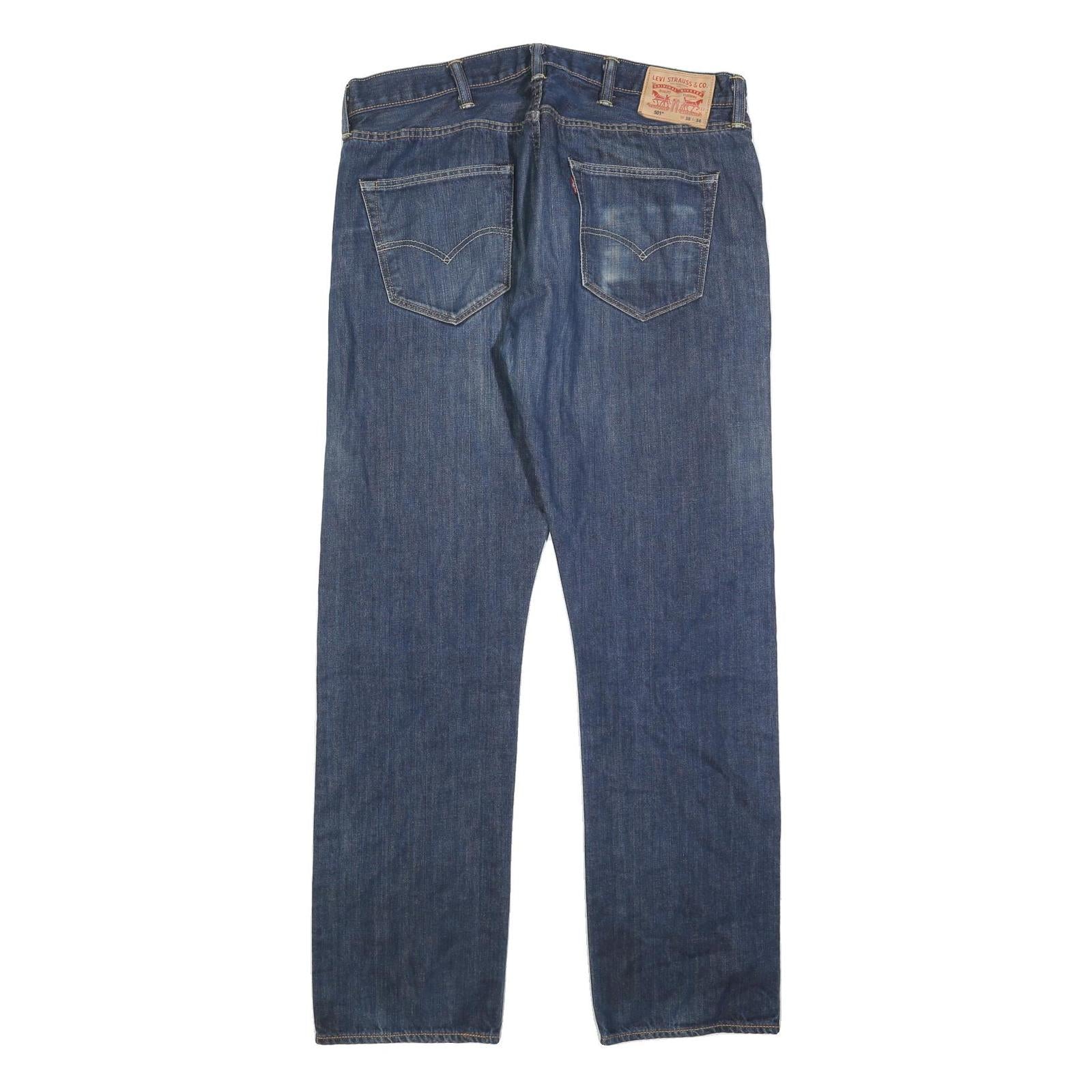 LEVI'S 501 Mens Jeans Blue Regular Straight Denim Medium W38 L34 Classic Button