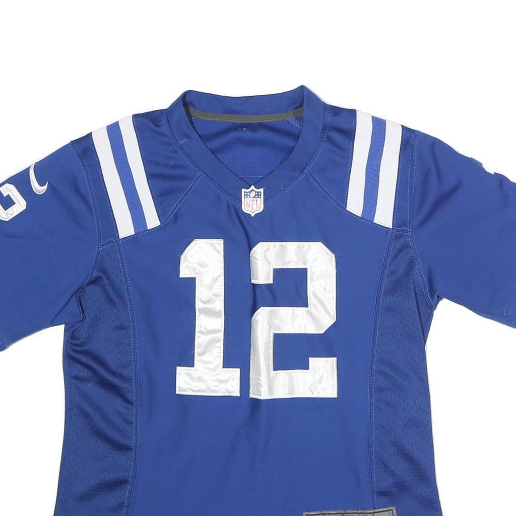 NIKE Womens Blue NFL Graphic T-Shirt M Short Sleeve V-Neck Luck 12 Jersey