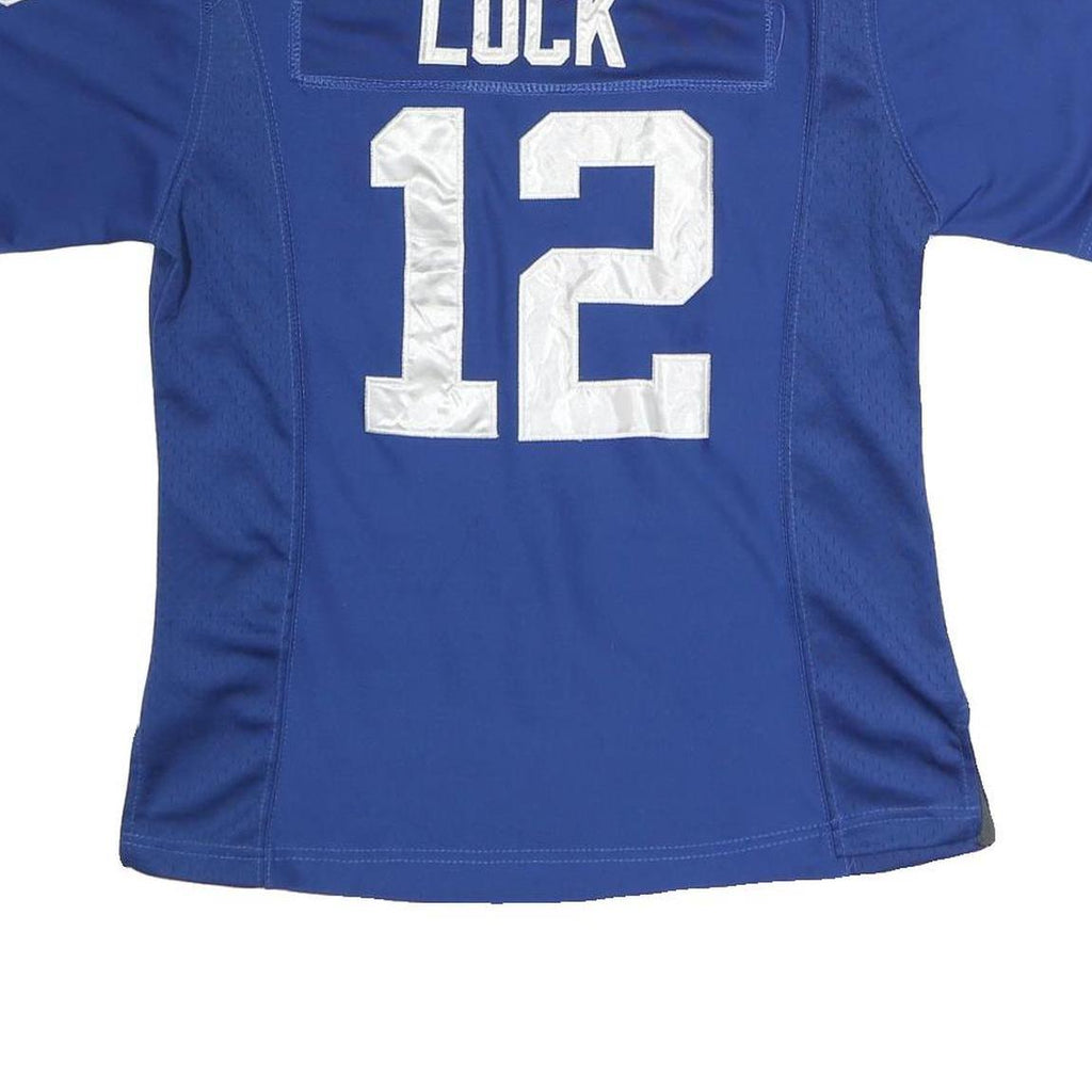 NIKE Womens Blue NFL Graphic T-Shirt M Short Sleeve V-Neck Luck 12 Jersey