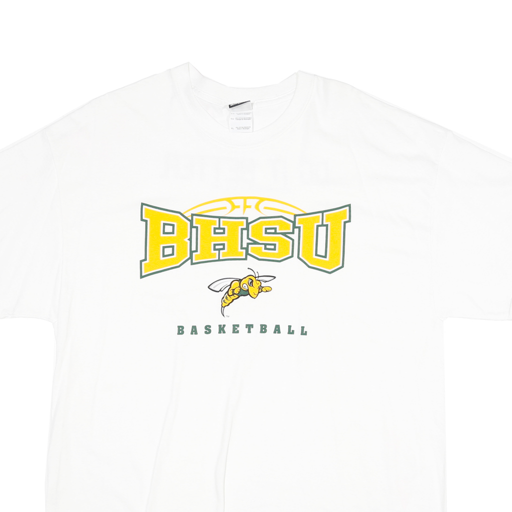 CI SPORT Mens White Graphic T-Shirt XL Short Sleeve Crew Neck Basketball Logo