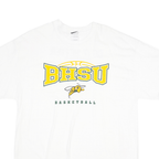 CI SPORT Mens White Graphic T-Shirt XL Short Sleeve Crew Neck Basketball Logo