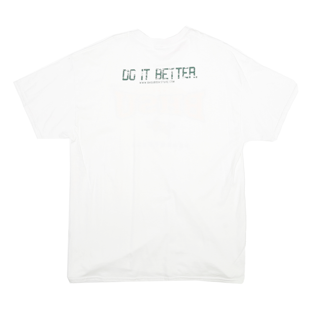 CI SPORT Mens White Graphic T-Shirt XL Short Sleeve Crew Neck Basketball Logo
