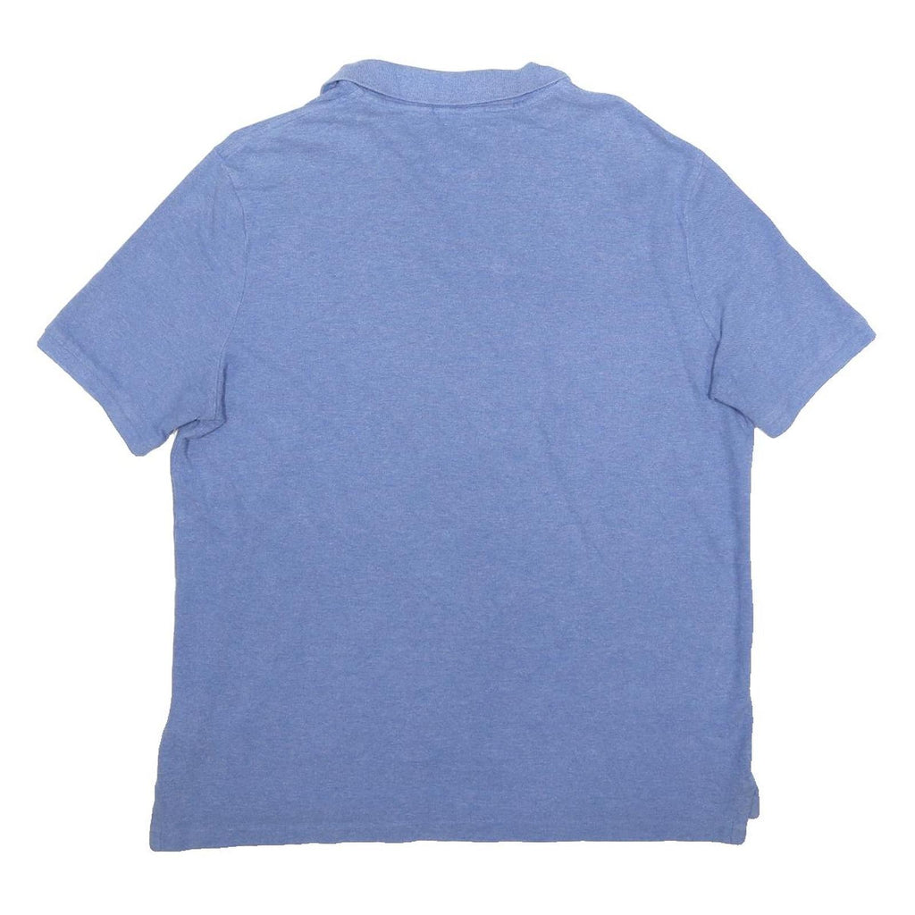 POLO RALPH LAUREN Mens Blue Short Sleeve Plain L Cotton Polo Shirt Casual