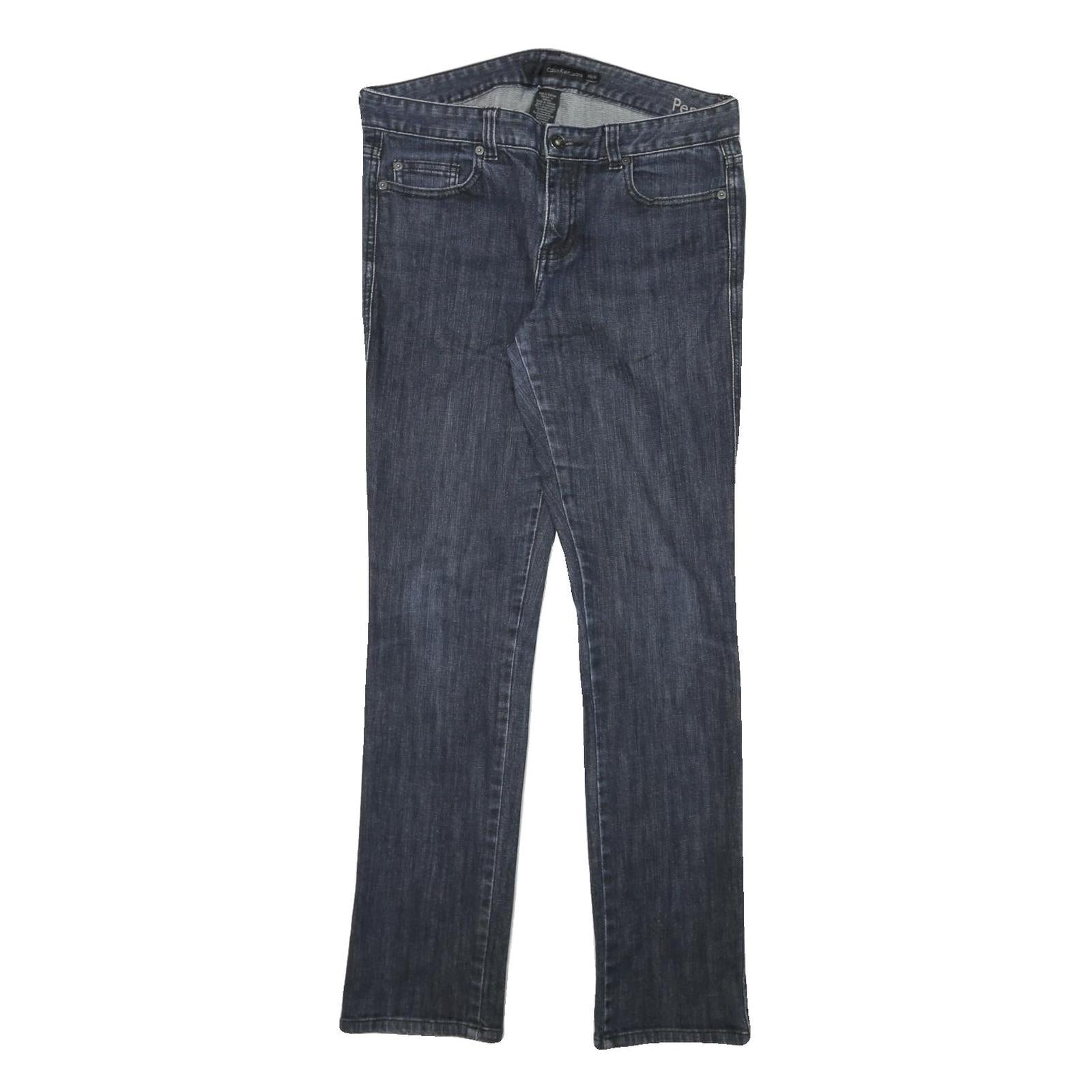 CALVIN KLEIN JEANS Womens Regular Fit Straight Denim Dark Wash W30 L30 Stylish