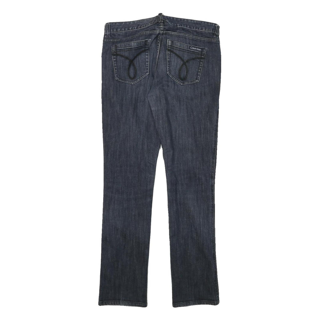 CALVIN KLEIN JEANS Womens Regular Fit Straight Denim Dark Wash W30 L30 Stylish