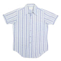 LORD & LORD Mens White & Blue Patterned Shirt S Summer Casual Short Sleeve