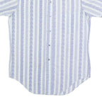 LORD & LORD Mens White & Blue Patterned Shirt S Summer Casual Short Sleeve