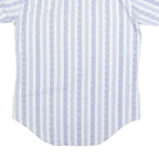 LORD & LORD Mens White & Blue Patterned Shirt S Summer Casual Short Sleeve