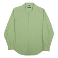 DKNY Mens Green Cotton Blend Shirt L Smart Casual Long Sleeve Button Collar