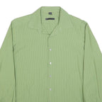 DKNY Mens Green Cotton Blend Shirt L Smart Casual Long Sleeve Button Collar