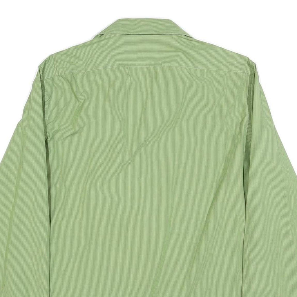 DKNY Mens Green Cotton Blend Shirt L Smart Casual Long Sleeve Button Collar