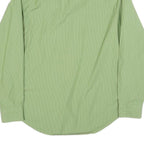 DKNY Mens Green Cotton Blend Shirt L Smart Casual Long Sleeve Button Collar