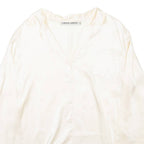 CHRISTA GUNTER Womens Shirt Beige Collared Long Sleeve L