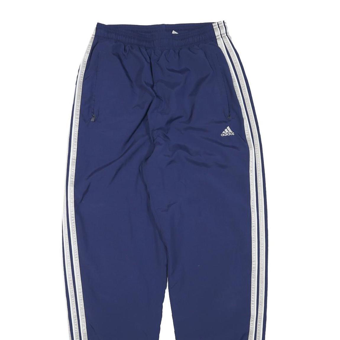 ADIDAS Mens Joggers Blue & White Slim Tapered M W26 L29 Polyester Blend Sports