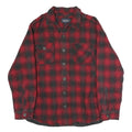 CHEROKEE Mens Red & Black Check Shirt L Cotton Button Pocket Casual Flannel