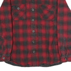 CHEROKEE Mens Red & Black Check Shirt L Cotton Button Pocket Casual Flannel