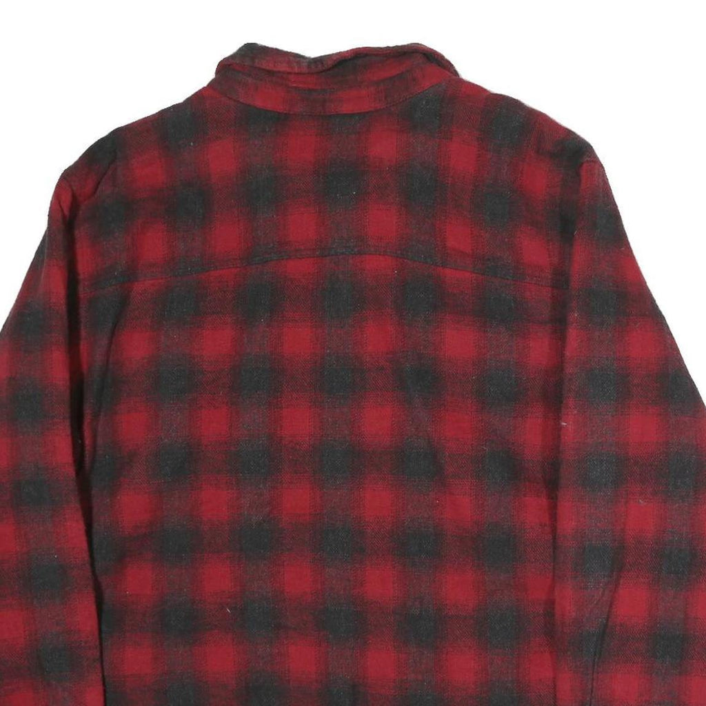 CHEROKEE Mens Red & Black Check Shirt L Cotton Button Pocket Casual Flannel