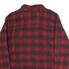 CHEROKEE Mens Red & Black Check Shirt L Cotton Button Pocket Casual Flannel