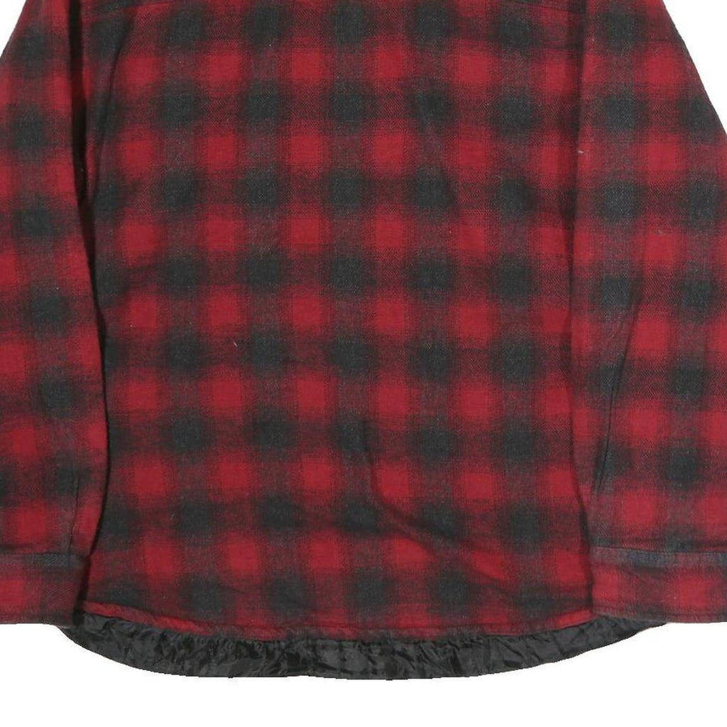 CHEROKEE Mens Red & Black Check Shirt L Cotton Button Pocket Casual Flannel