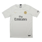 NIKE Boys White Gold Paris Soccer T-Shirt XL Short Sleeve V-Neck Sports
