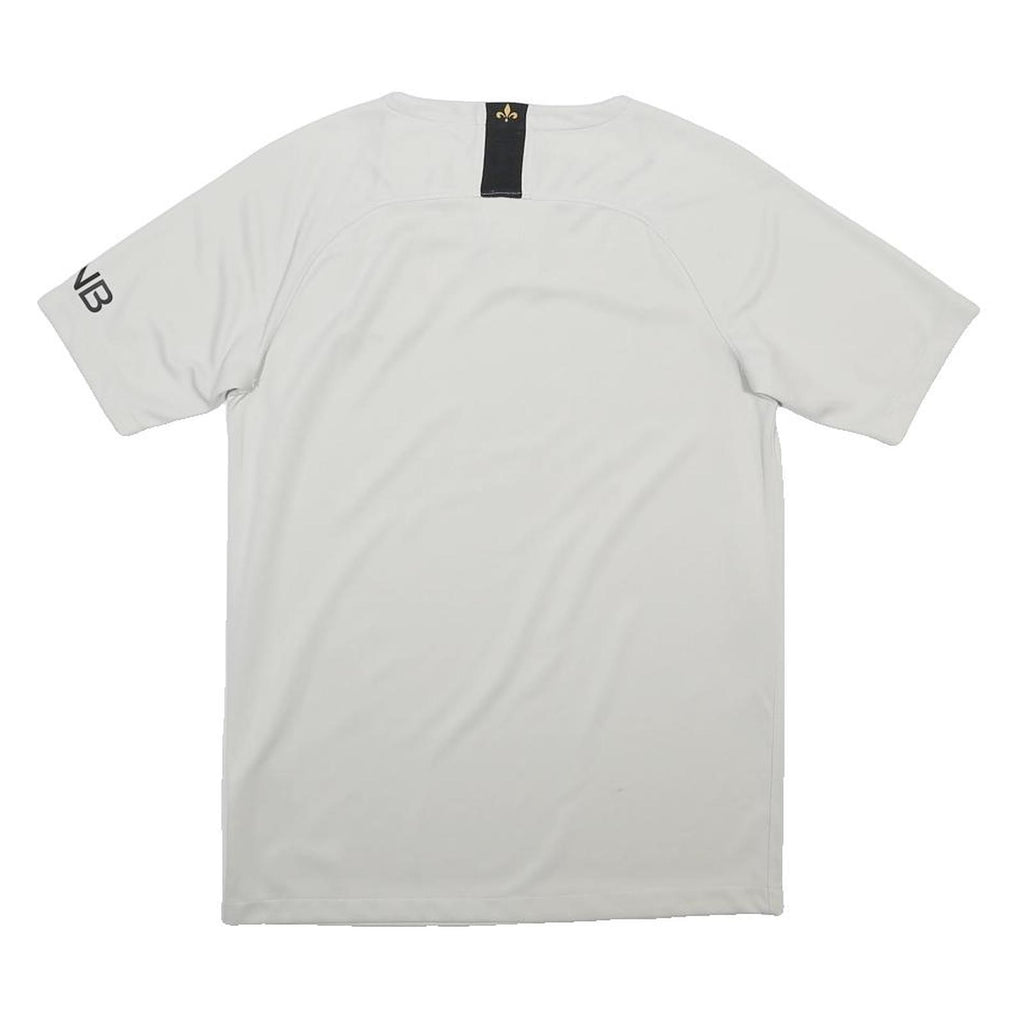 NIKE Boys White Gold Paris Soccer T-Shirt XL Short Sleeve V-Neck Sports