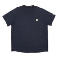 CARHARTT Mens Navy Blue Pocket T-Shirt XL Short Sleeve Crew Neck Cotton Blend