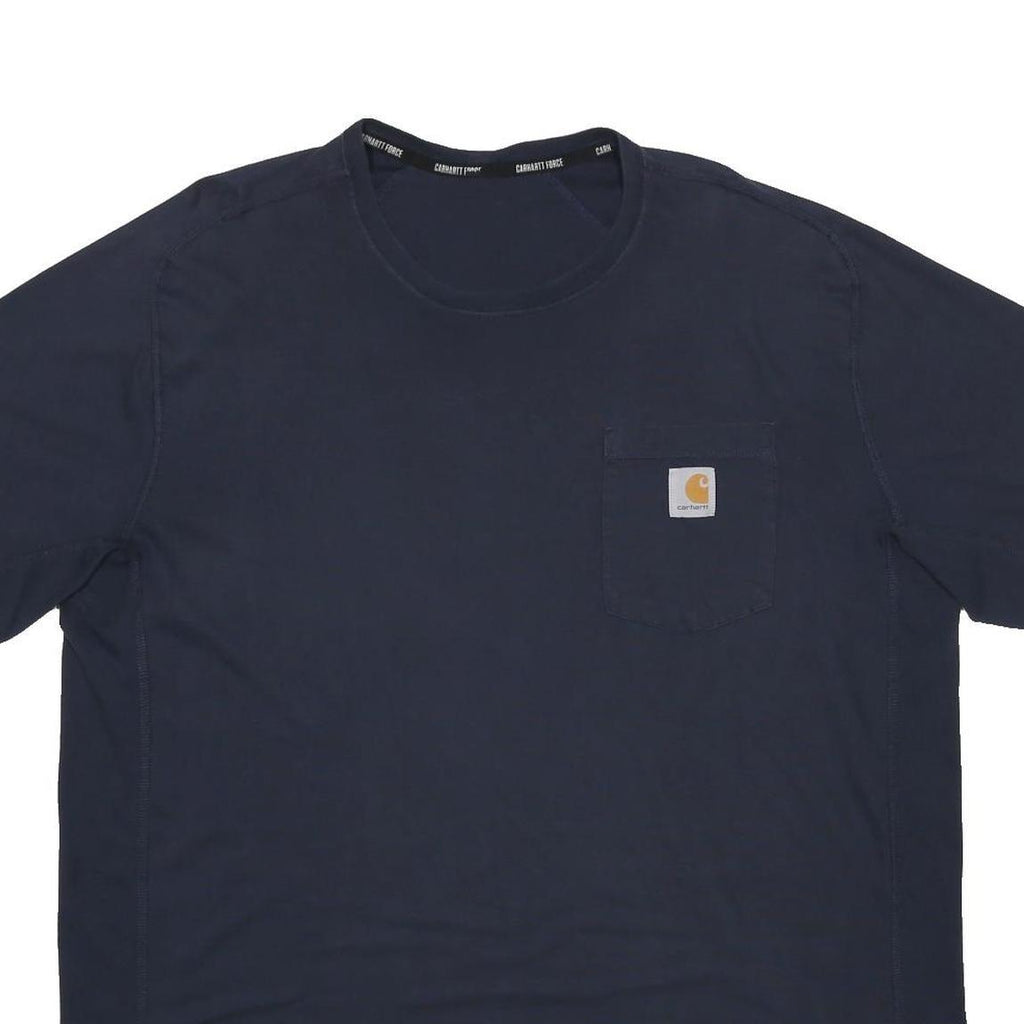 CARHARTT Mens Navy Blue Pocket T-Shirt XL Short Sleeve Crew Neck Cotton Blend