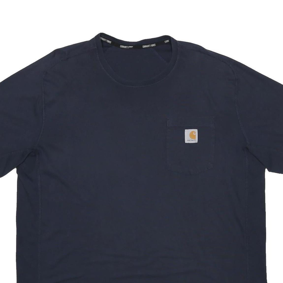 CARHARTT Mens Navy Blue Pocket T-Shirt XL Short Sleeve Crew Neck Cotton Blend