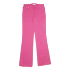 MOSCHINO Womens Cotton Blend Pink Regular Flared Trousers W28 L34 Stylish Casual