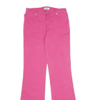 MOSCHINO Womens Cotton Blend Pink Regular Flared Trousers W28 L34 Stylish Casual
