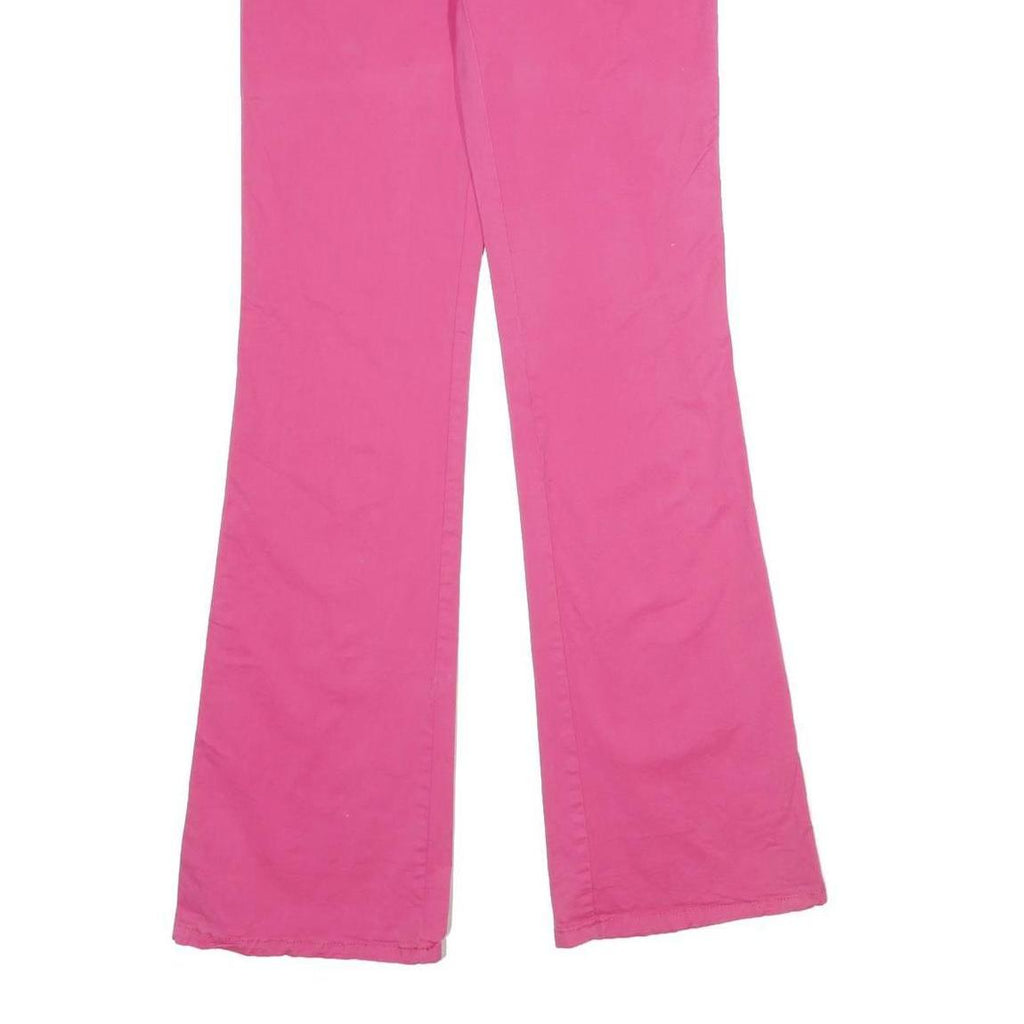 MOSCHINO Womens Cotton Blend Pink Regular Flared Trousers W28 L34 Stylish Casual