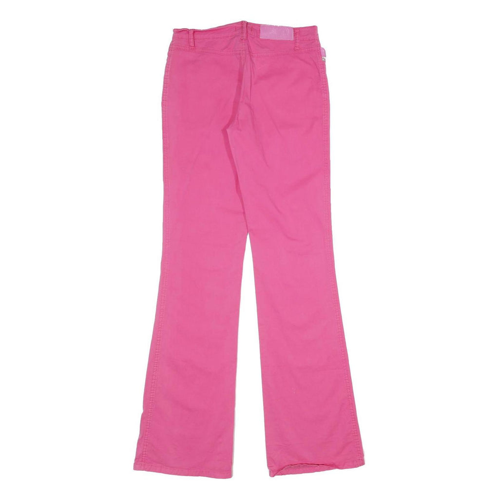MOSCHINO Womens Cotton Blend Pink Regular Flared Trousers W28 L34 Stylish Casual