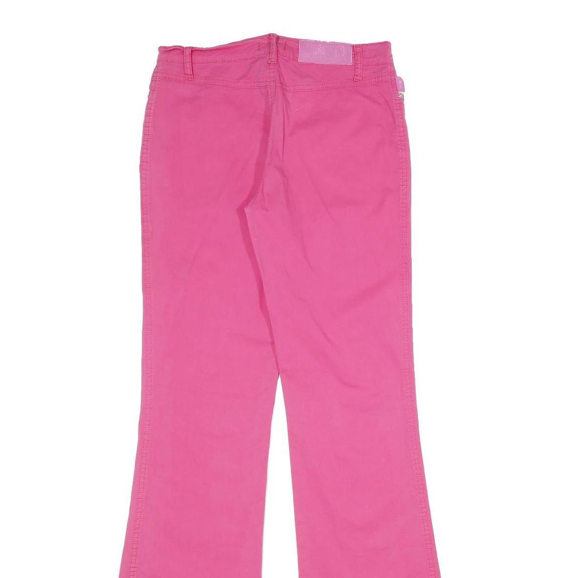 MOSCHINO Womens Cotton Blend Pink Regular Flared Trousers W28 L34 Stylish Casual
