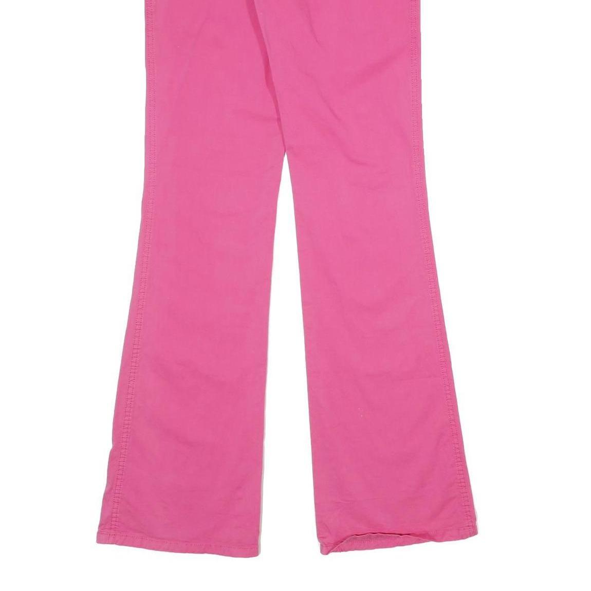MOSCHINO Womens Cotton Blend Pink Regular Flared Trousers W28 L34 Stylish Casual