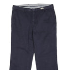 TOMMY HILFIGER Mens Cotton Blend Navy Blue Regular Fit Straight Leg Trousers W37