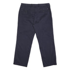 TOMMY HILFIGER Mens Cotton Blend Navy Blue Regular Fit Straight Leg Trousers W37