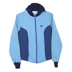 ADIDAS Womens Blue & Navy Zip Jacket S Polyester Blend Plain Sportswear
