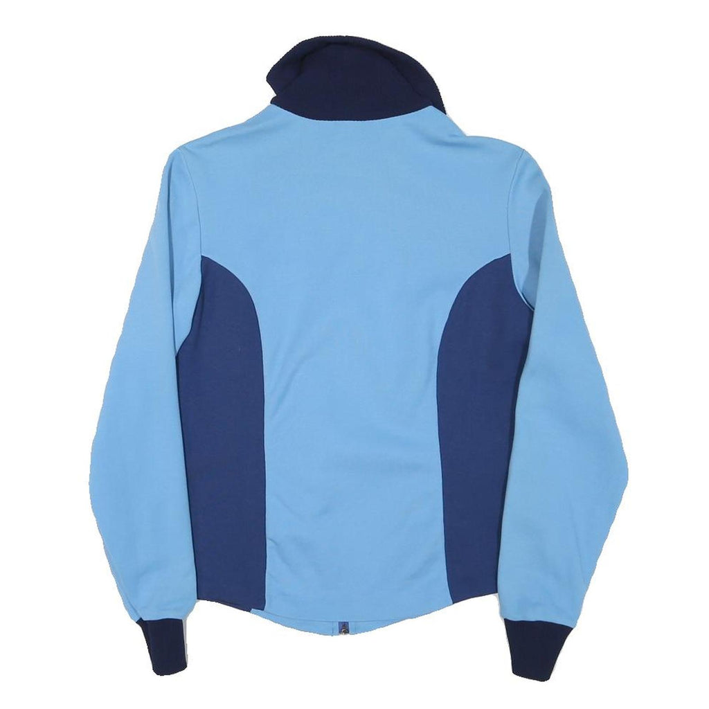 ADIDAS Womens Blue & Navy Zip Jacket S Polyester Blend Plain Sportswear
