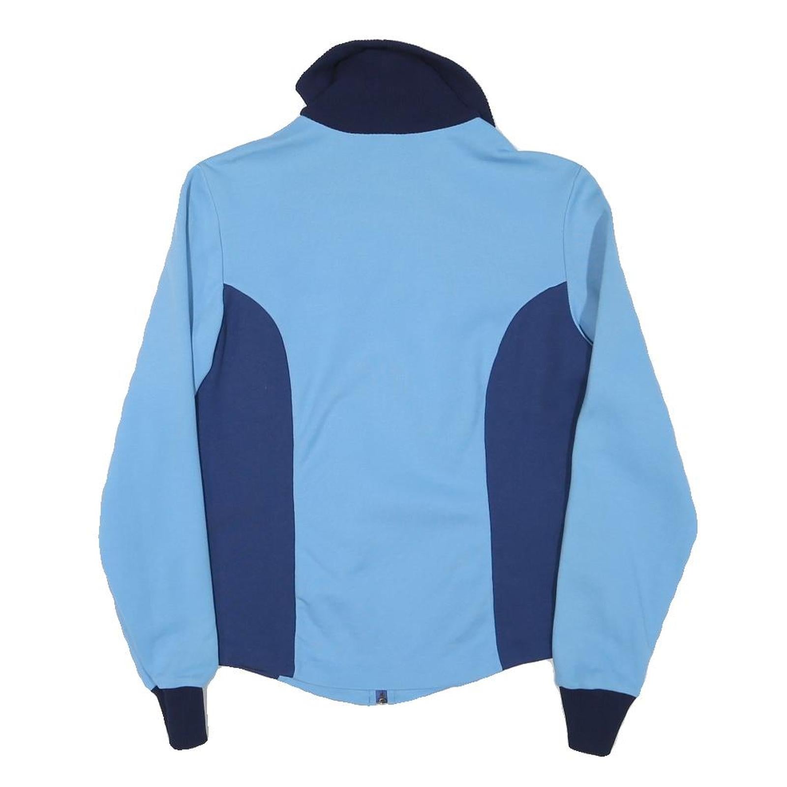 ADIDAS Womens Blue & Navy Zip Jacket S Polyester Blend Plain Sportswear