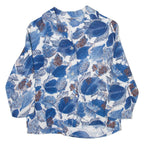 CUNN ELLA Womens Shirt Blouse Blue V-Neck 3/4 Sleeve Floral XS
