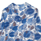 CUNN ELLA Womens Shirt Blouse Blue V-Neck 3/4 Sleeve Floral XS