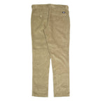 DICKIES Mens Corduroy Trousers Beige Slim Tapered W32 L32