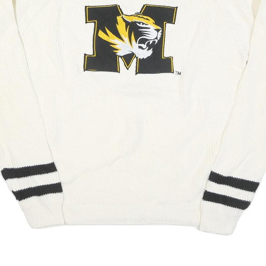 THE BRAND Mens White Jumper Plain Crew Neck Basic Knit XL Cotton Blend