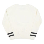 THE BRAND Mens White Jumper Plain Crew Neck Basic Knit XL Cotton Blend