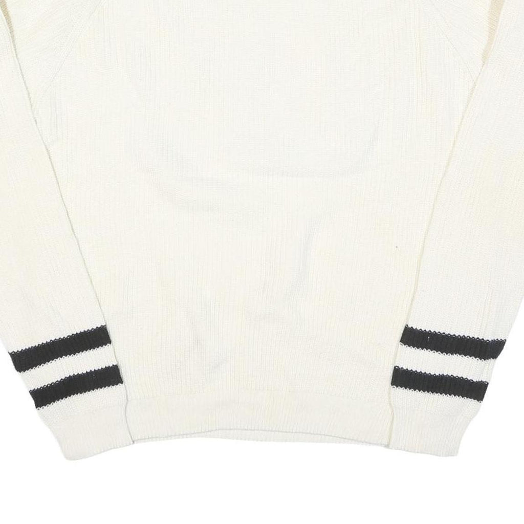 THE BRAND Mens White Jumper Plain Crew Neck Basic Knit XL Cotton Blend