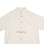 WOODPECKER Mens Plain Shirt Beige 2XL